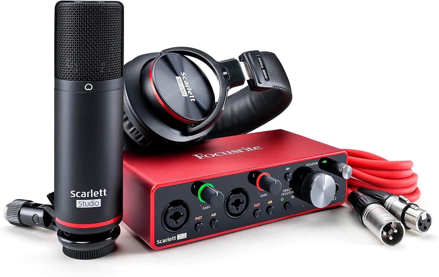 Focusrite Scarlett 2i2 Studio 3rd Gen USB Audio Interface Bundle for the Songwriter with Condenser Microphone and Headphones for Recording Streaming and Podcasting - Image 3
