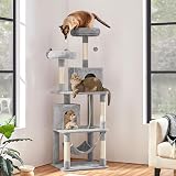 Yaheetech 179cm Cat Tree Large Multi-level with Condos Perches Hammock Light view 2