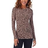 Cuddl Duds Women's Softwear with Stretch Long Sleeve Crew Neck Top -Layering Top with Smooth Fabrication, Body-Hugging Fit