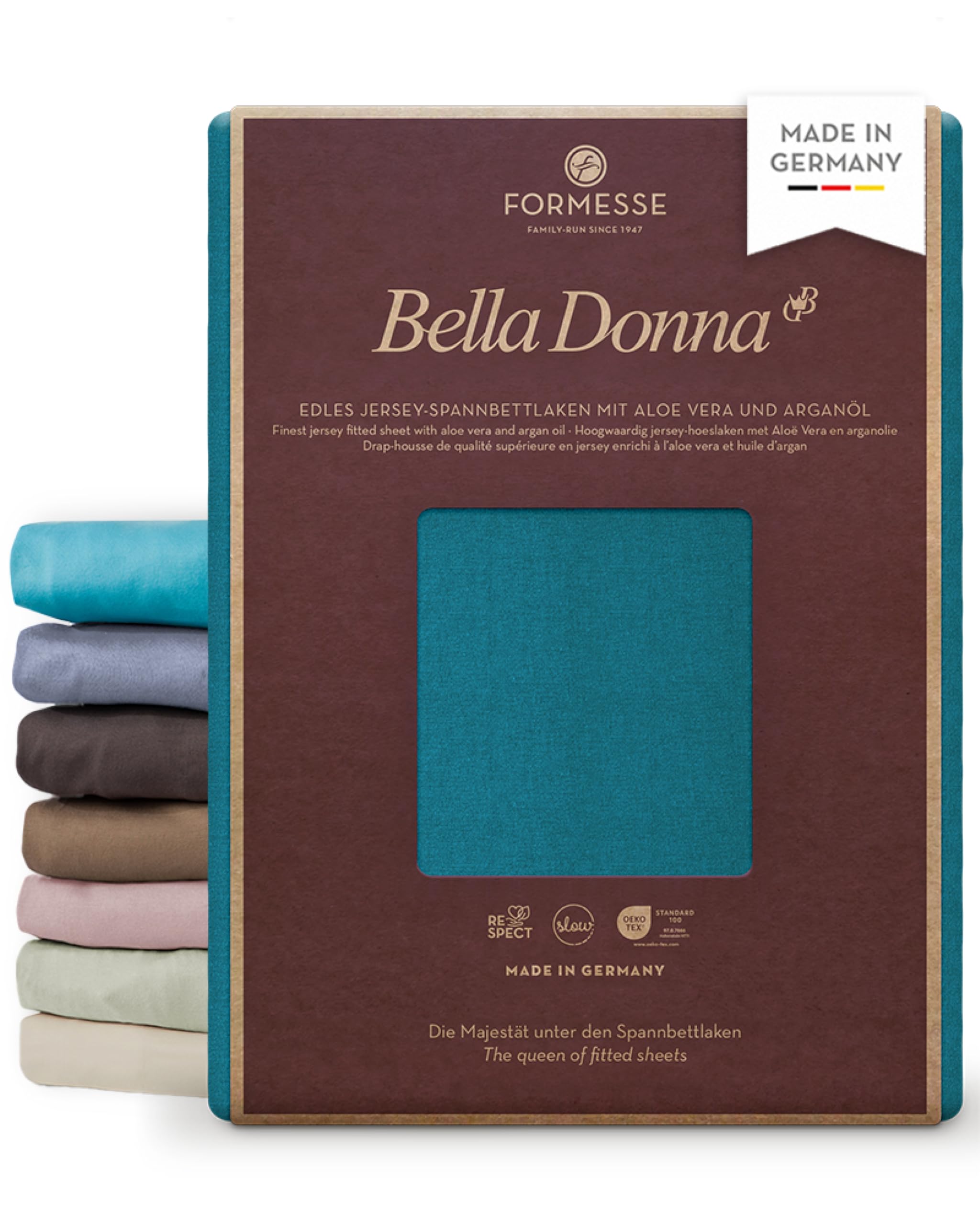 Formesse Bella Donna Jersey Fitted Sheet Petrol 90x190-100x220