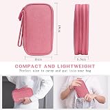 FYY Travel Cable Organiser 2-Layer waterproof electronics pouch Pink view 2