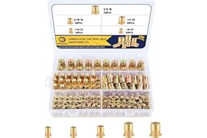 Bonost 200Pcs Rivet Nuts SAE - 1/4"-20, 5/16"-18, 3/8"-16, 8-32, 10-24 Rivet Nut Assortment Kit - Zinc Plated Carbon Steel Rivnuts Nutserts for Metal, Plastic, Fiberglass (Inch)