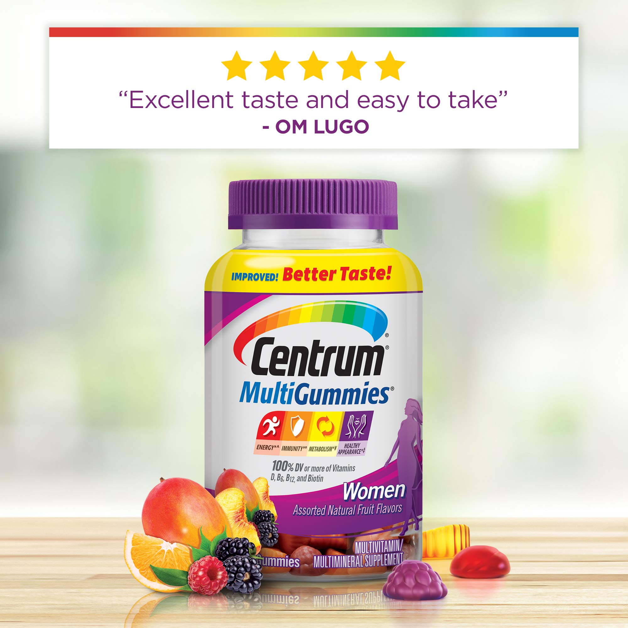 Centrum Women MultiGummies (70 Count, Natural Cherry, Berry, Orange