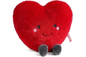 GEOPAI Cute Plush Red Heart Pillow Love Pillow Cushion Toy Throw Pillows Living Heart Throw Decor Pillows Microwavable Heating Pad for Women Girl Friends Valentine's Day Kids Birthday Christmas Mother's Day