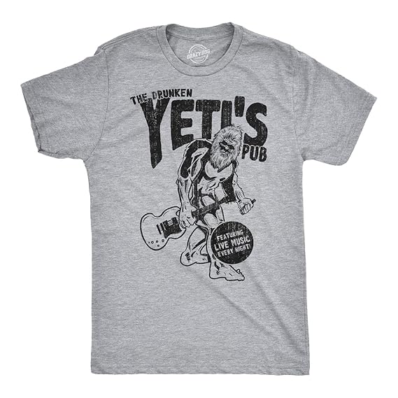 Buy Crazy Dog T Shirts Drunken Yeti Pub T Shirt Funny Bar Shirt