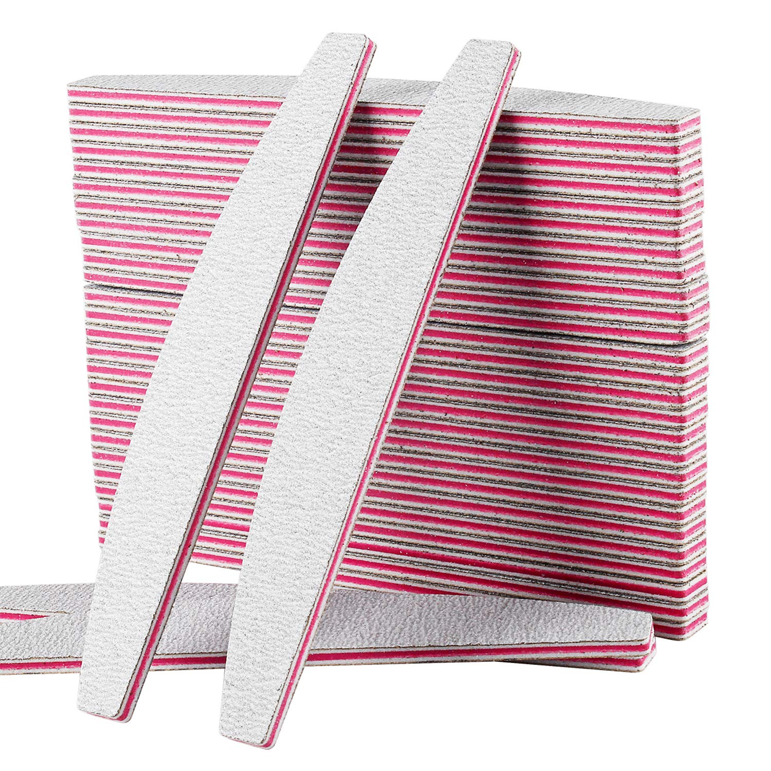 AYITOO 50Pcs Nail Files Gel Grit 100/180 Set Nails Files for Gel Nails Acrylic Natural Nail File Pro Double Sided Polish Manicure Nail Art Material Sandpaper Form Trapezoidal