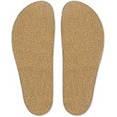 Wool Flat Shoe Insert for Sandals & Sockless Shoes, Comfortable Shoe Insoles with Sweat-Absorbent Natural Fiber & Non-Slip Silicone Grip, Wide-Cut Foot Soles for Men & Women, Brown, Size 43 - SoxsolS