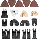 WORKPRO 25-piece Oscillating Multitool Accessories, Quick Release Oscillating Saw Blades to Cut Wood Metal Plastic, Fit Dewalt Worx Milwaukee Black&amp;Decker Rockwell Makita Fein Craftsman