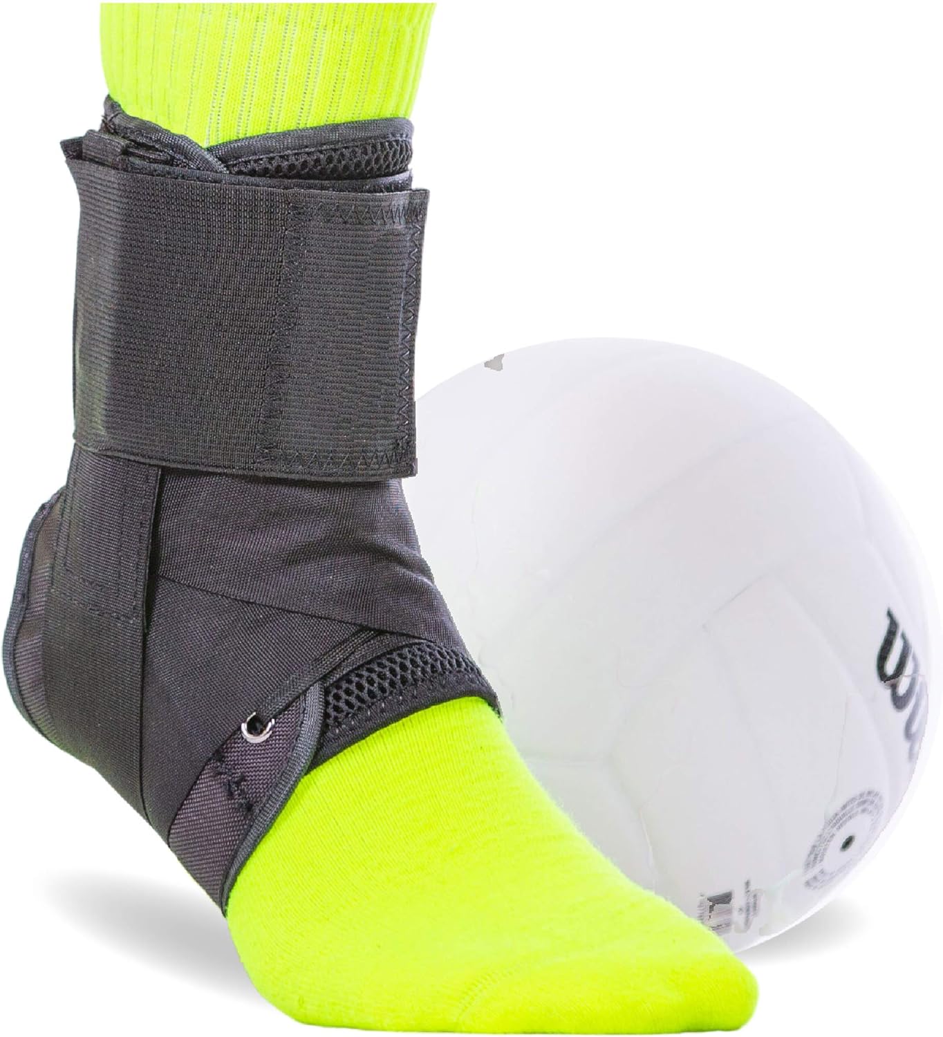 BraceAbility Volleyball Ankle Brace - Best Figure 8 Sprained, Rolled or Twisted Active Support Guard Stabilizer with Lace Up Ties for Women’s and Men’s Sport Player Injuries (Large): Health & Personal Care