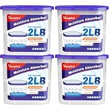 Vacplus Moisture Absorber Buckets – Large Capacity Dehumidifier and Humidity Absorber for Closet, Basement, Bathroom, RV, and Storage Areas, Lavender, 2 lbs, 4 Pack