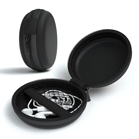 EAZY CASE Universal Tasche für In-Ear Kopfhörer mit Netzfach - Hardcase Aufbewahrungsbox, Schutztasche mit umlaufenden Reißve