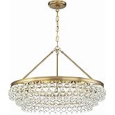 Crystorama Calypso 6 Light Crystal Teardrop Vibrant Gold Chandelier