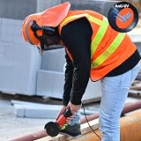 SAFEYEAR Pro Chainsaw Helmet Orange EN397 27SNR Ear Muffs Mesh Visor view 6