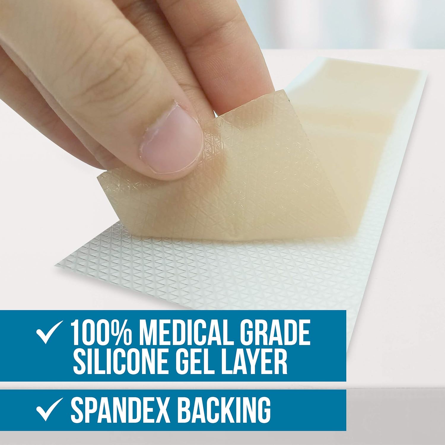 [Box of 8] Silicone Scar Sheets, Medical Silicone Scar Removal Sheets (7.5”x1.6”) Silicone Sheets for Scars, Keloid & Acne, Scar Treatment Sheets for Burns & Surgery Scars, Reusable w/UV Protection : Beauty