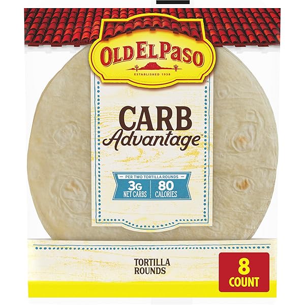 OLD EL PASO CARB ADVANTAGE TORTILLA ROUNDS, 3G NET CARBS, 80 CALORIES, 8 CT, 6.5 OZ