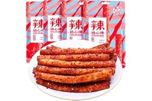 SNAFRE Latiao Spicy Strips 4 Pack Chinese Snacks, Latio Chinese Spicy Sticks 68g/2.39 Ounces per Pack (Medium to Extra Sp-icy)