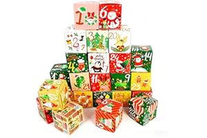WVD DIY Advent Calendar,24 Pcs Christmas Countdown Empty Advent Calendar Boxes to Fill,Christmas Gift Boxes for DIY Filling C