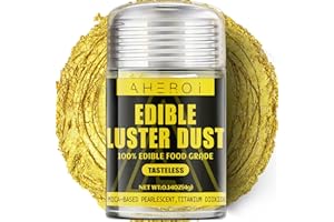 Aheroi Edible Glitter, 1 Pack Cocktail Glitter Shimmering Powder Glitter Luster Dust Sprinkles Drink Glitter, 100% Food Grade Coloring Powder for Fondant, Cookie Cake Decor(Lemon Yellow, 4g/0.14oz)