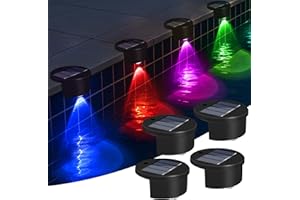 DESTLIFE Solar Above Ground Pool Lights, 4 Pack Waterproof Swimming Pool Side Light, Outdoor Wireless Inground Pool Lighting, LED Lights for Around Pool, Waterfall, Stair, Fence, Deck, Decor Accessories Stuff
