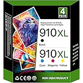 910XL Ink Cartridges for HP Printers Replacement for HP 910XL Ink Cartridges Combo Pack for HP OfficeJet Pro 8020 8015 8025 8010 8018 8022 8028 8030 8035 Series Printer | Black Cyan Magenta Yellow