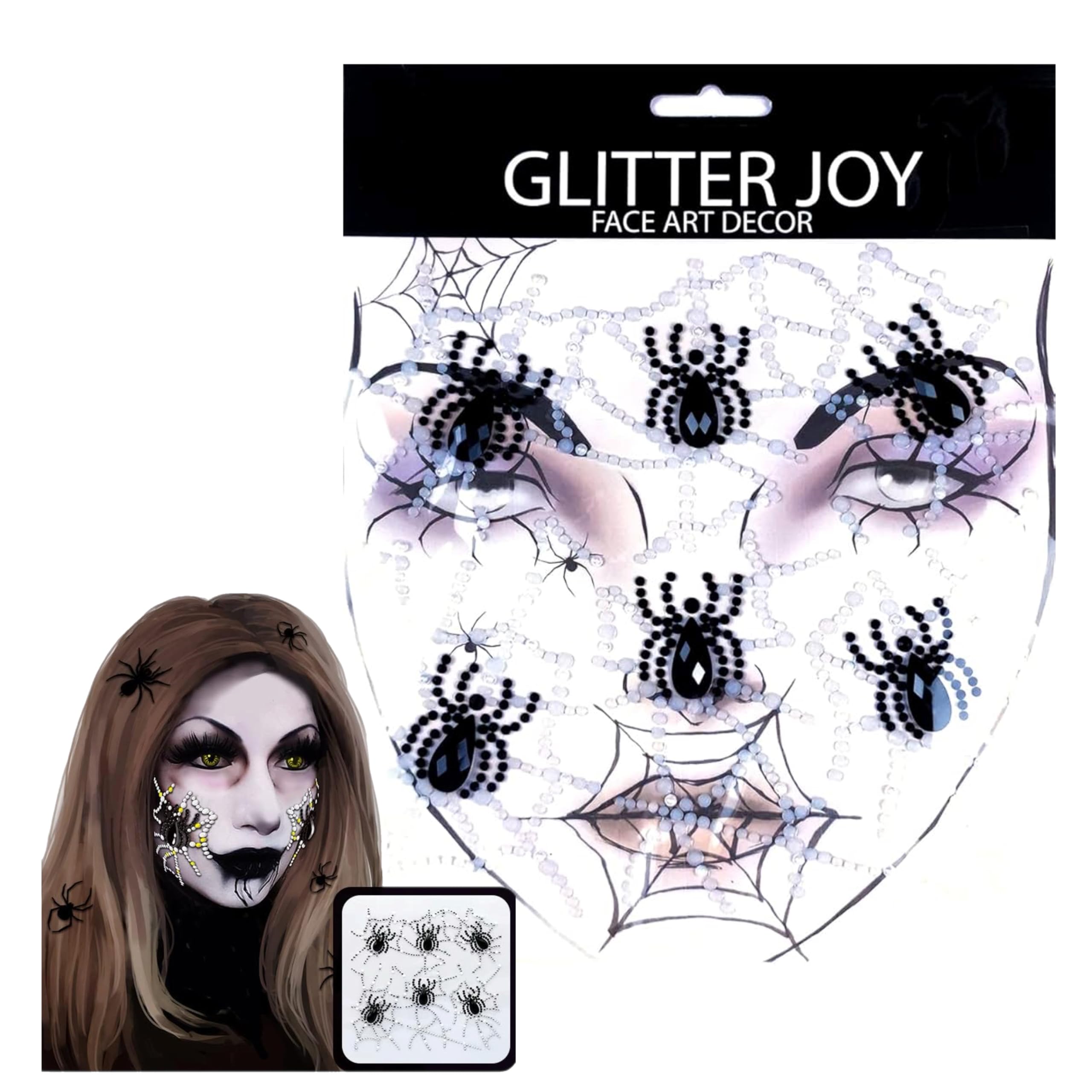 eBoutik - Day Of The Dead Halloween Temporary Face Gems Body Jewellery - Sparkling & Glam Sugar Skulls Makeup Stickers For Parites & Dia de los Muertos Festivals (Web)