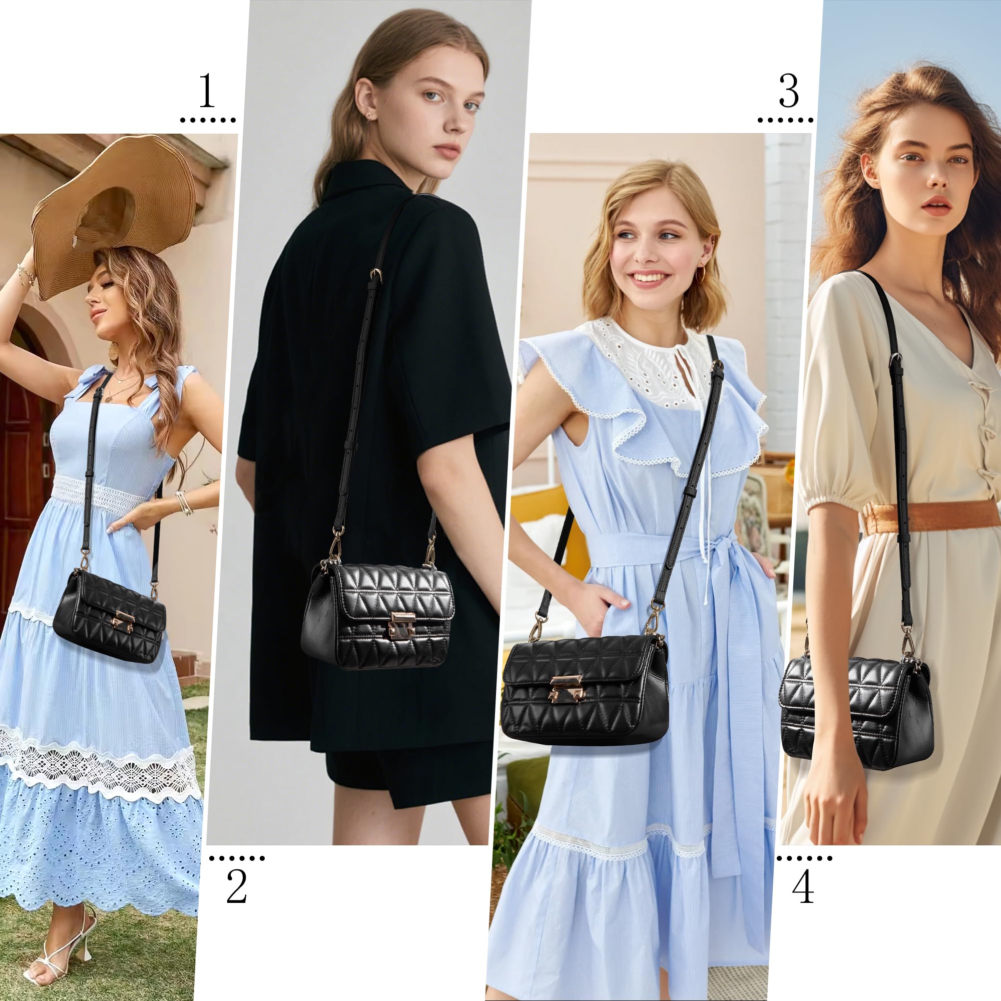 SEAVILIA PU Leather Purse Strap Replacement Crossbody Adjustable Long Thin Handmade Shoulder Handbags Strap