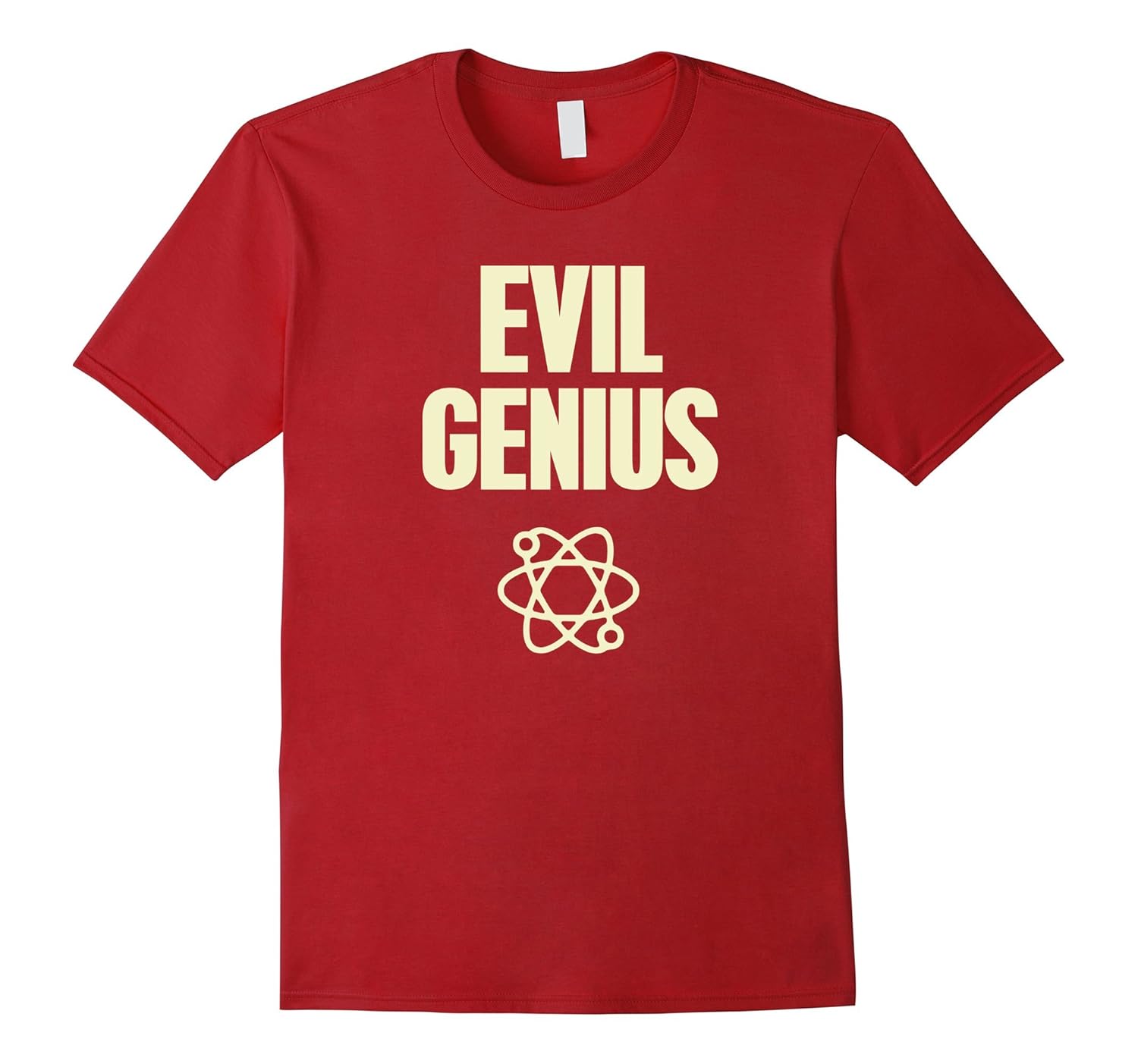 Funny Evil Genius T-Shirt With Atomic Symbol Mad Scientist-Rose