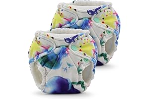 Kanga Care Lil Joey Newborn All in One AIO Cloth Diaper (2pk) Lava 4-12lbs