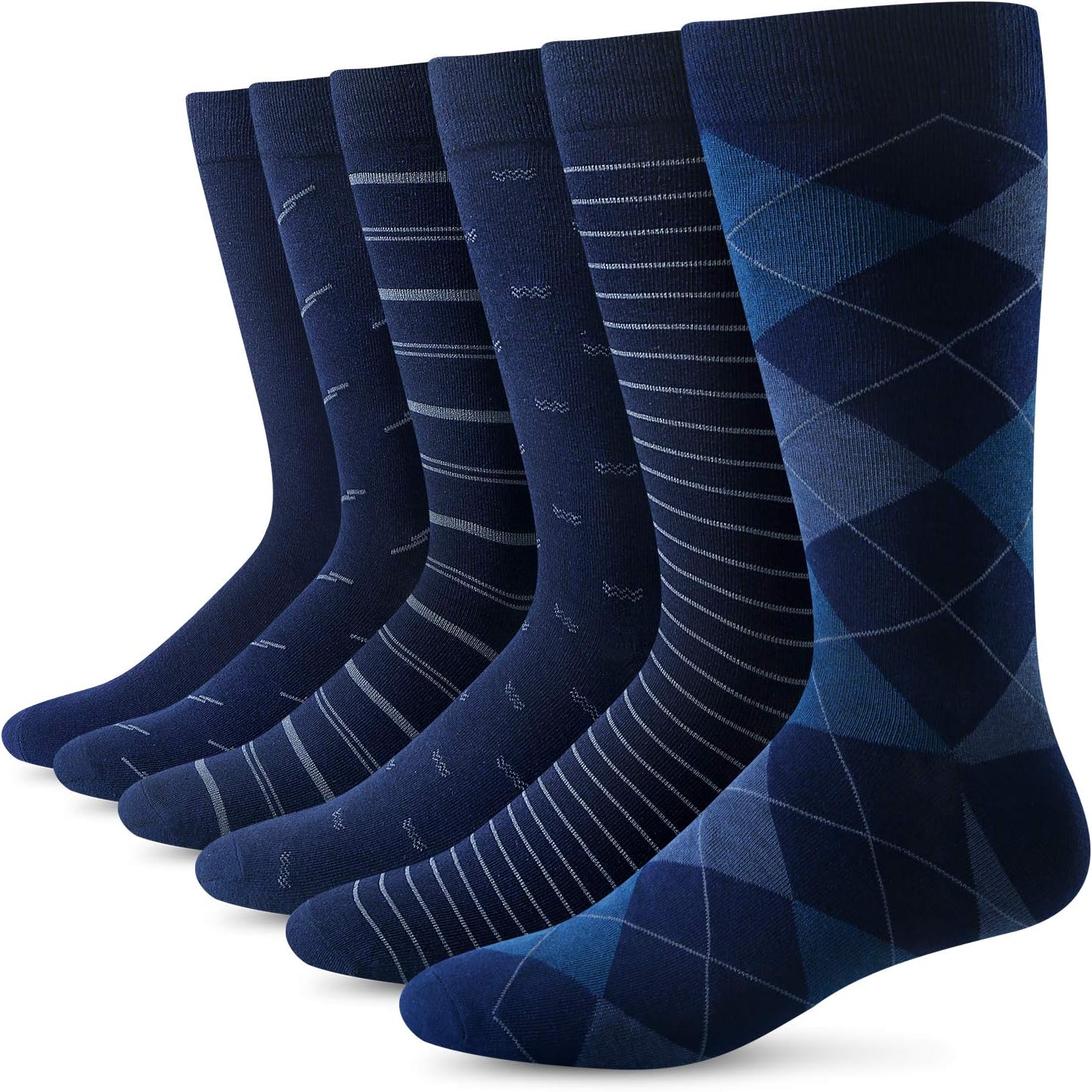 Mens Dress Socks, 6 Pairs Cotton Dress Socks Comfortable Breathable Classic Crew Socks Business Socks, Men’s and Women’s