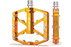 GEWAGE Bike Pedals 9/16 Inch - Bicycle Pedals with Reflectors - 3 Sealed Bearings MTB Pedals Wide Platform Pedals for Mountain Bike, BMX, Road Bike Pedals