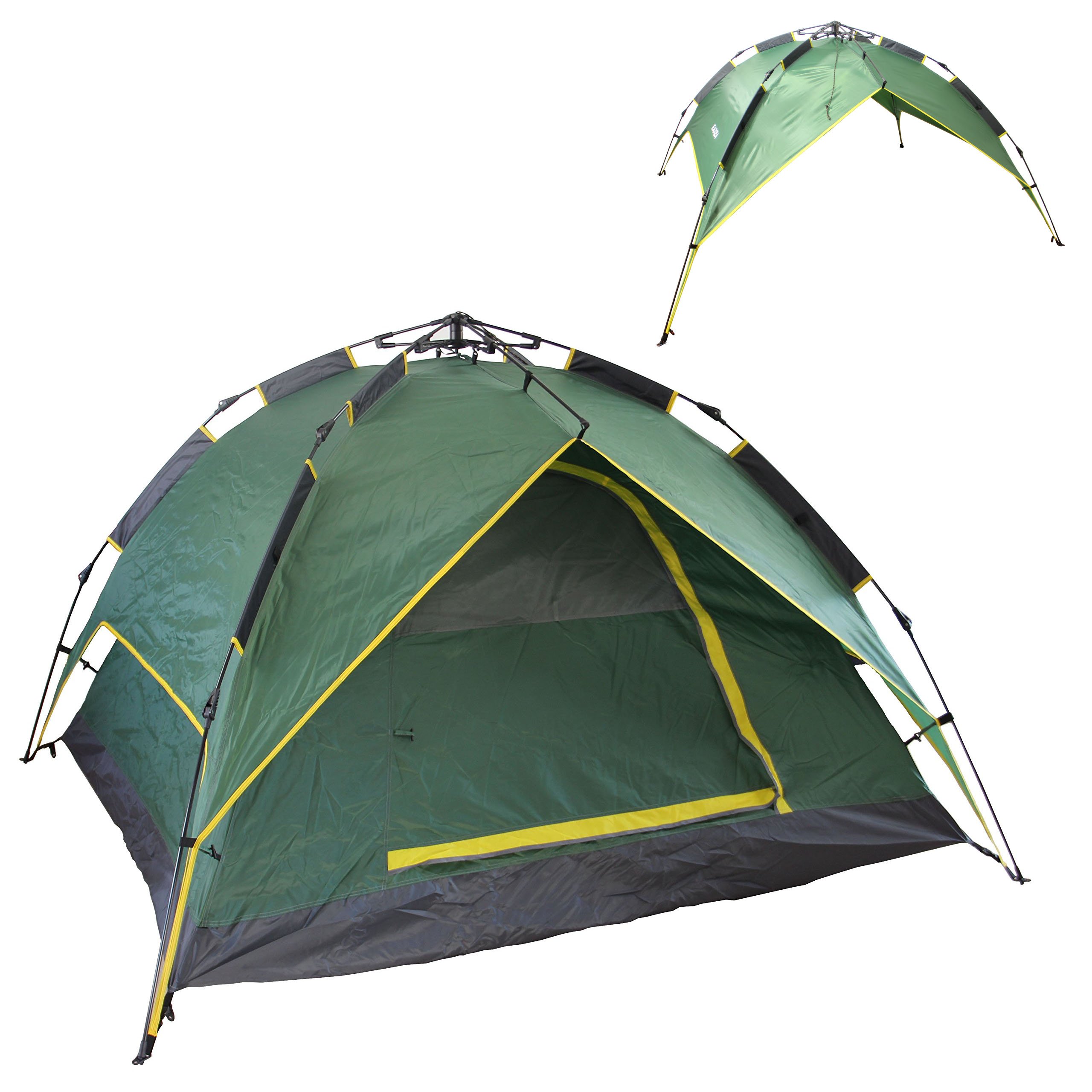 EAXEA 4 Person Popup Tent for Camping,3 Season Waterproof Lightspeed Outdoor Tent Green