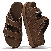 Project Cloud 100% Genuine Leather Sandals For Women - Platform Sandals Memory Foam Insole Non Slip Womens Sandals with adjustable straps - Wedge Sandals for Women 2026 (Silverstar)