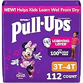 Pull-Ups Girls' Potty Training Pants, Size 3T-4T, 112 Count | Easy Open Sides, Disposable, Refastenable Fit, Wetness Indicato