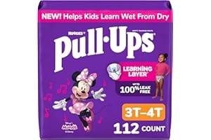 Pull-Ups Girls' Potty Training Pants, Size 3T-4T Training Underwear (32-40 lbs), 112 Count