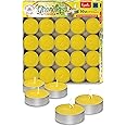 Tealight Citronella Candles - Anti Mosquito Candle - 4 Hour Burn - 50 Pack - DEET Free