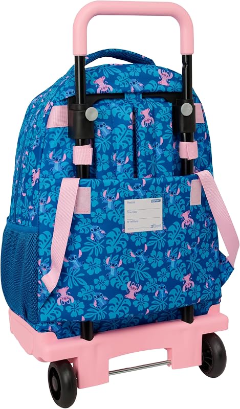 STITCH LILO - Mochila grande com rodas, compacta, removível, ideal para crianças de diferentes idades, confortável e versátil, de qualidade e resistência, 33x22x45 cm