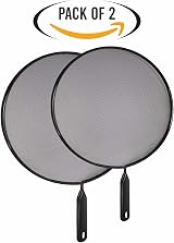 2PC Splatter Screen Guard Set for Frying Pans 24-28cm Black view 2