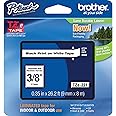 Brother Tape, Retail Packaging, 3/8 Inch, Black on White (TZe221)