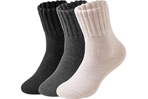 Josnown Thermal Boot Socks for Women 3 Pairs Thick Warm Winter Crew Socks Full Cushioned - Gifts for Women, Size 5-11
