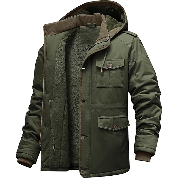 Men's Winter Jacket Military Jacket Fleece Lined Warm Cargo