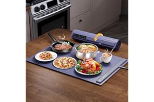 FULSUNT Blue Food Warming Mat, Heating Mat Electric Warming Tray with 3 Temperature Settings, Portable Nano Silicone Food Warmers for Parties, Buffets, Gatherings, Kitchen Warming Mat for Countertop