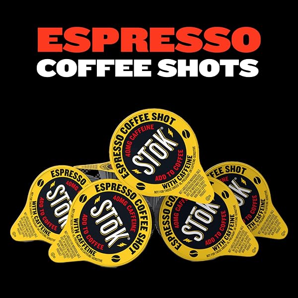 STOK ESPRESSO COFFEE SHOTS, BLACK, UNSWEETENED, DARK ROAST COFFEE, USE FOR LATTES, AMERICANOS, 0.44 FL OZ (264 COUNT)