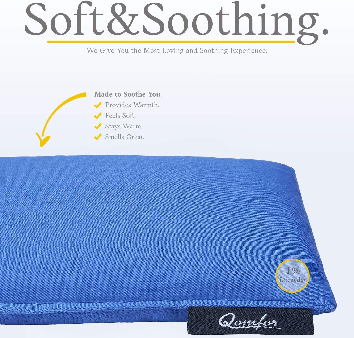 Qomfor, Microwavable Wheat Bag, Blue, Lavender Scented Microwave Heating Pad/Warming Pillow - Image 3