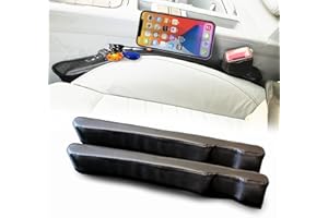 GUCABE Car Seat Gap Filler Universal to Fill The Gap Between Seat and Console Black Crevice Crack Plug Drop Blocker 2 Pack (Black)