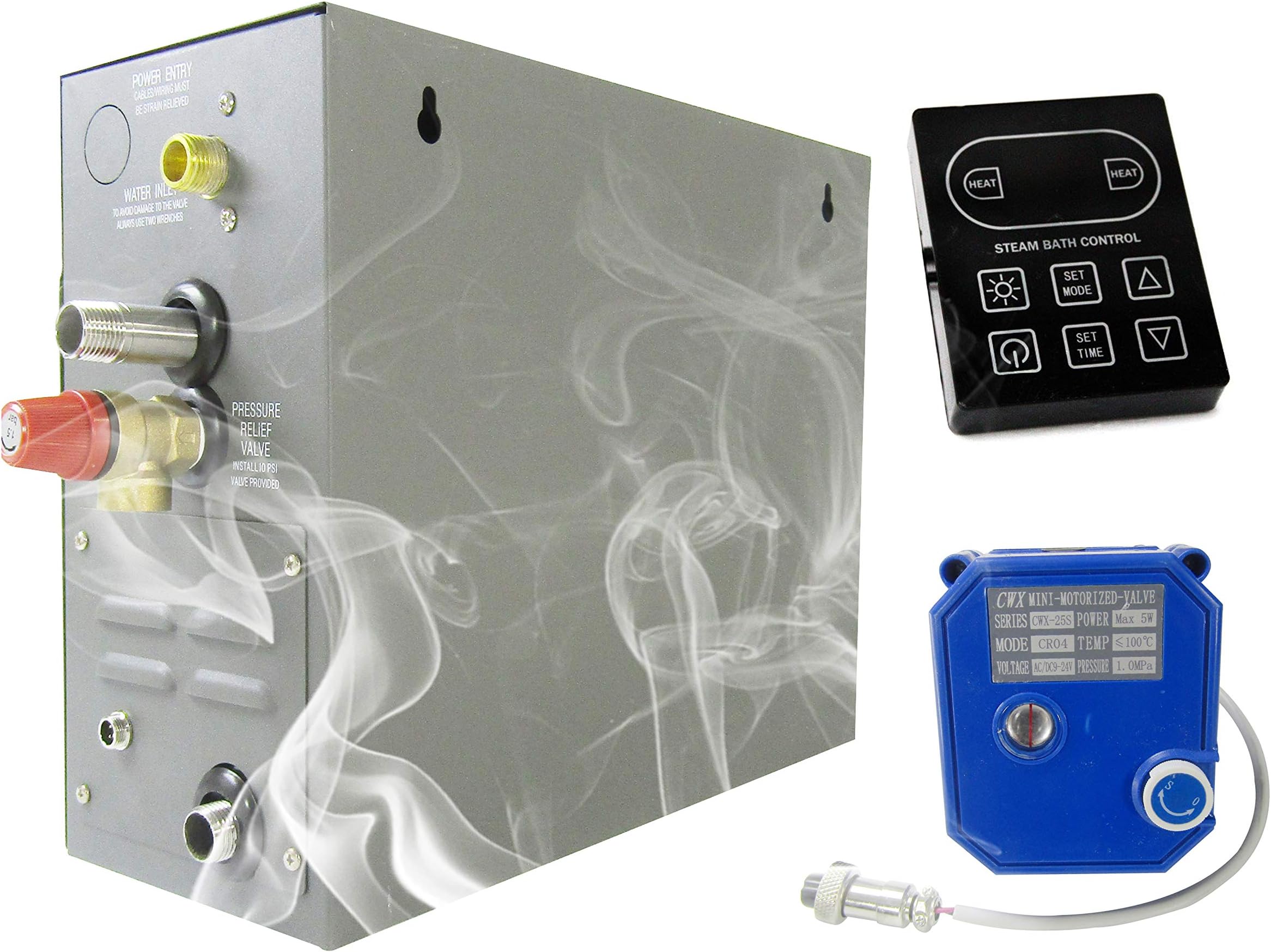 YJINGRUI 3KW Steam Bath Generator Home Steam Shower Sauna Steam Generator with Heat-Preserving/Self-Draining 220V (KS-120)