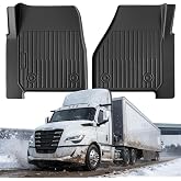All Weather Floor Mats for Freightliner Cascadia 2018-2024 2025 2026 | Heavy Duty Semi Truck Cab Mats for Cascadia 2018-2026, Waterproof Anti-Slip Big Rig Interior Accessories for Cascadia Truck