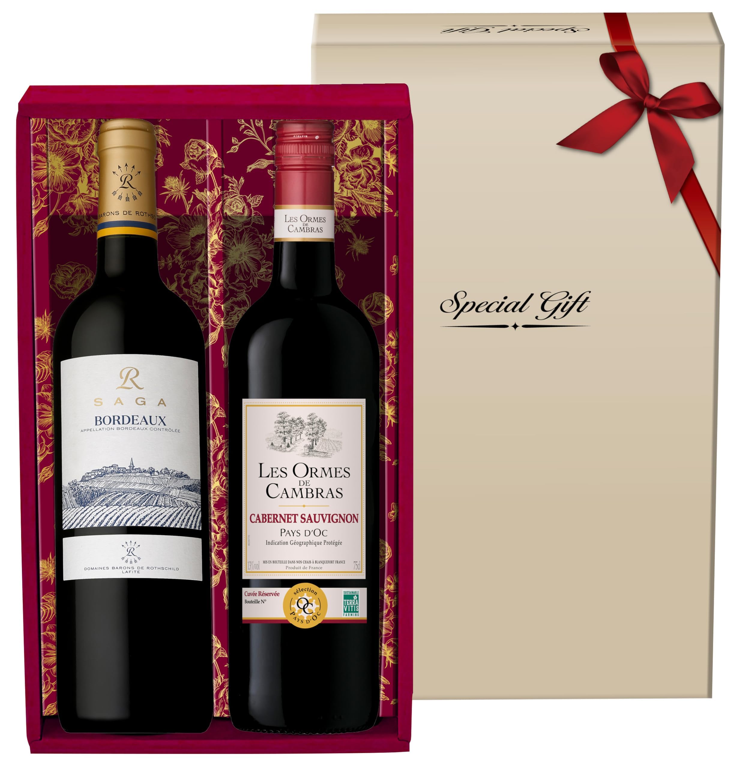 【母の日 ギフト プレゼント に】フランスワインメーカーが贈る本格赤ワインセット[レゾルム ド カンブラス/サガR][赤ワイン フランス 750ml×2 ギフトセット]商品画像