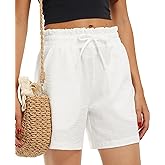 Libin Shorts for Women Linen Shorts High Waisted Lightweight Drawstring Casual Summer Beach Vacation Outfit
