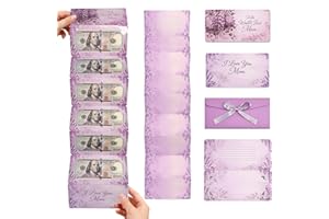 Mothers Day Money Envelope for Cash Gifts, Mom Birthday Card with Butterfly Envelope, DIY Money Holder with 6 Slots, Writable