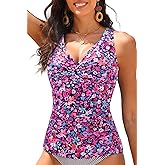 Women Underwire Tankini Top Only - Tummy Control Bathing Suit Top Twist Front Swim Top Criss Cross Back Swimsuit 2025